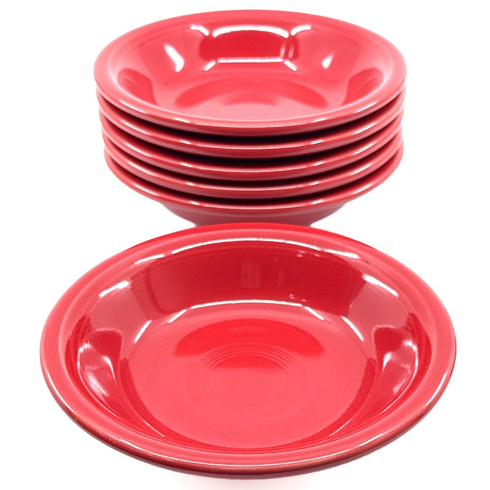 Fiesta Scarlet Red Fruit Salsa Bowls Small 5 3/8" HLC Homer Laughlin Set of 6